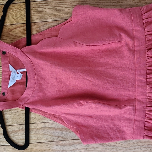 Market & Spruce Coral Linen Spring Dress Sz. S - Picture 4 of 9